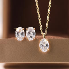 Oval Jewelry suit Geometric Simple Exquisite Wind Necklace Women's Daily Wear