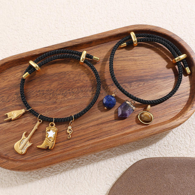 18KG diy charm colorful rope stainless steel bangle band