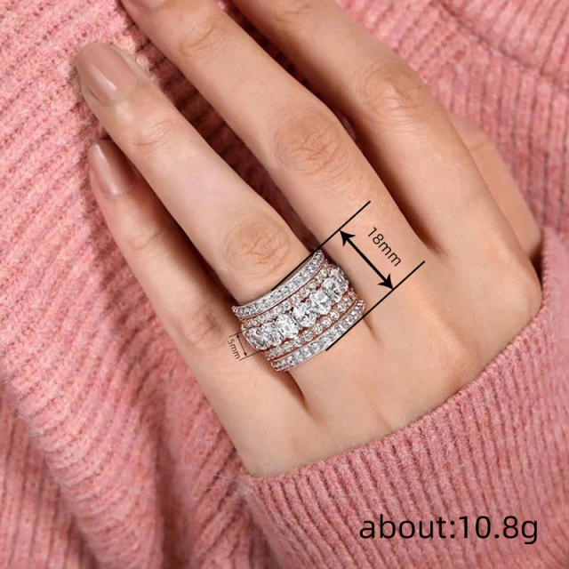 Heavy Industry Ring Geometric Jewelry Oval Zircon Design rings