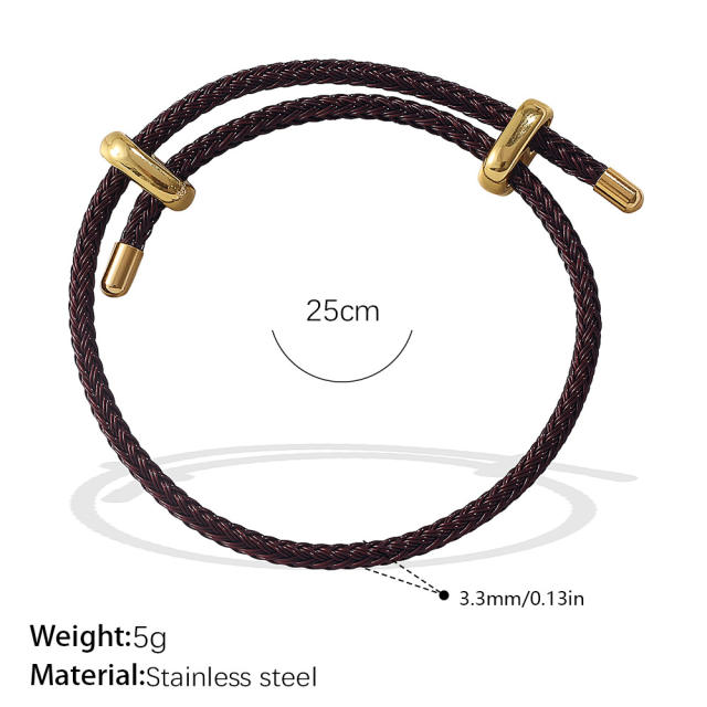18KG diy charm colorful rope stainless steel bangle band
