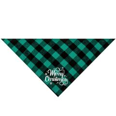New Christmas pet cotton red black green black plaid pet dog bandana