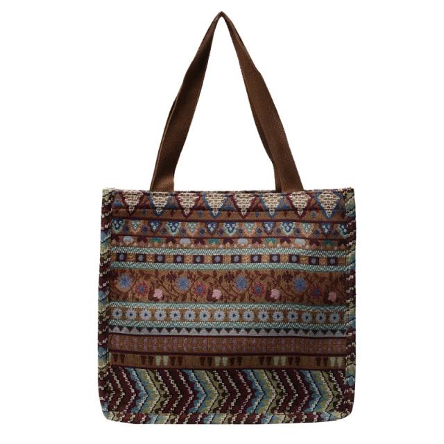 Ethnic Shoulder Bag 2025 New Bohemian Tote Bag Resort Handbag Women's Trendy Bag
