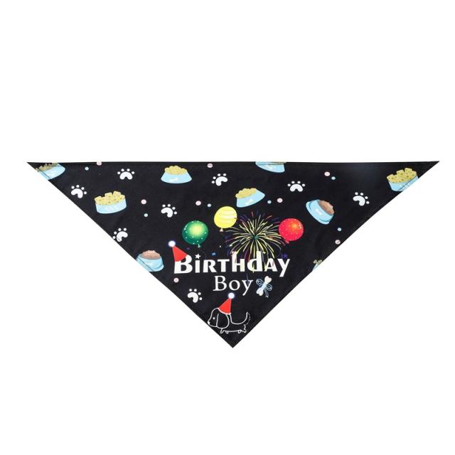 Pet birthday saliva towel dog triangle towel pet bandana