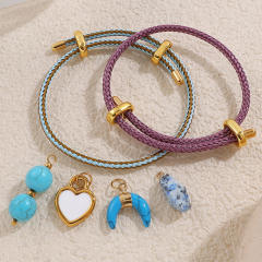 18KG diy charm colorful rope stainless steel bangle band