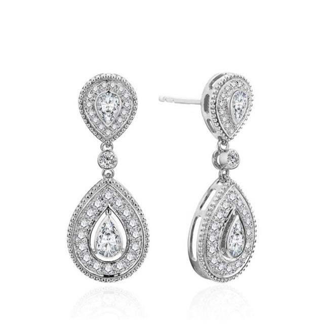 Light Luxury Water Drop Earrings Evening Dress Wedding Accessories