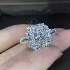 Classic women's micro-inlaid zircon wedding ring