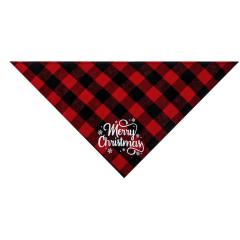 New Christmas pet cotton red black green black plaid pet dog bandana