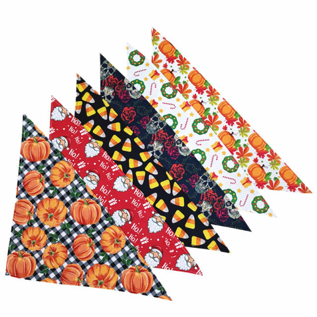 20pcs set Christmas Summer Fruit Halloween Thanksgiving Cat Dog Triangle Towel bandana