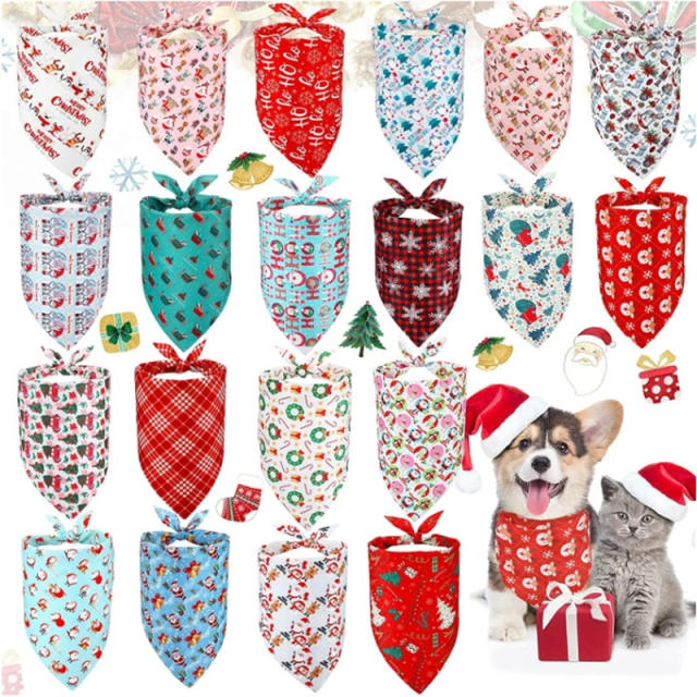 20pcs set Christmas Summer Fruit Halloween Thanksgiving Cat Dog Triangle Towel bandana