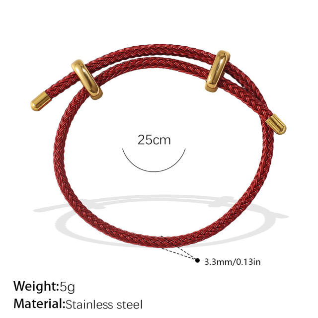 18KG diy charm colorful rope stainless steel bangle band