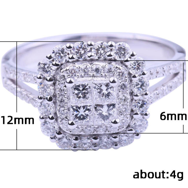 Classic women's micro-inlaid zircon wedding ring