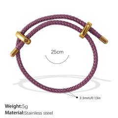 18KG diy charm colorful rope stainless steel bangle band