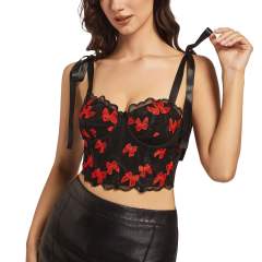 New Butterfly Embroidered Strap Outer Wearing Inner Wearing corset tops