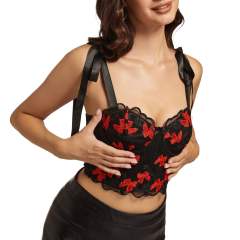 New Butterfly Embroidered Strap Outer Wearing Inner Wearing corset tops