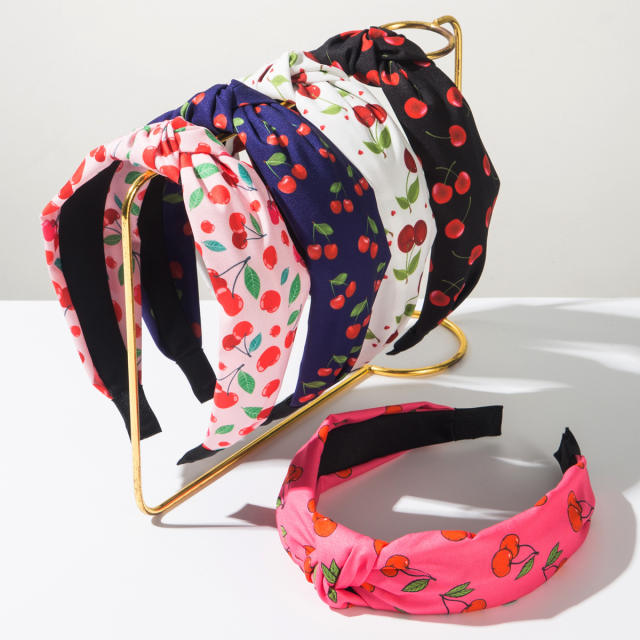 Fresh Fruit Series Headband Printed Fabric Cherry Sweet Cute Hair Accessories