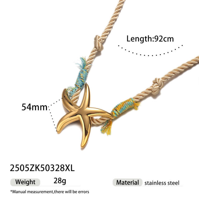 Multi function stainless Steel shell starfish Necklace waist chain belt