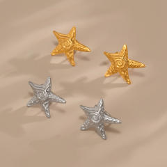 18KG summer starfish stainless steel ear cuff