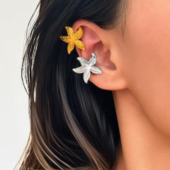 18KG boho starfish stainless steel ear cuff