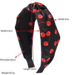 Fresh Fruit Series Headband Printed Fabric Cherry Sweet Cute Hair Accessories