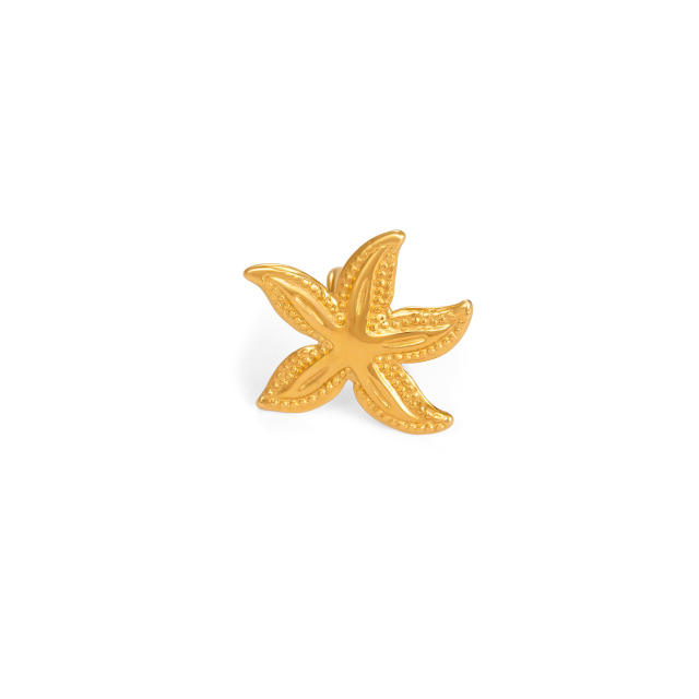 18KG boho starfish stainless steel ear cuff