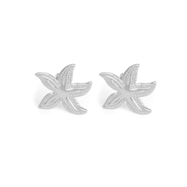 18KG boho starfish stainless steel ear cuff