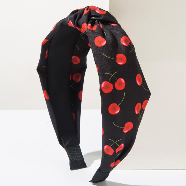 Fresh Fruit Series Headband Printed Fabric Cherry Sweet Cute Hair Accessories