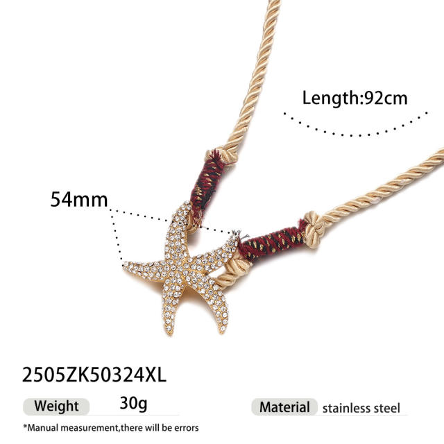 Multi function stainless Steel shell starfish Necklace waist chain belt