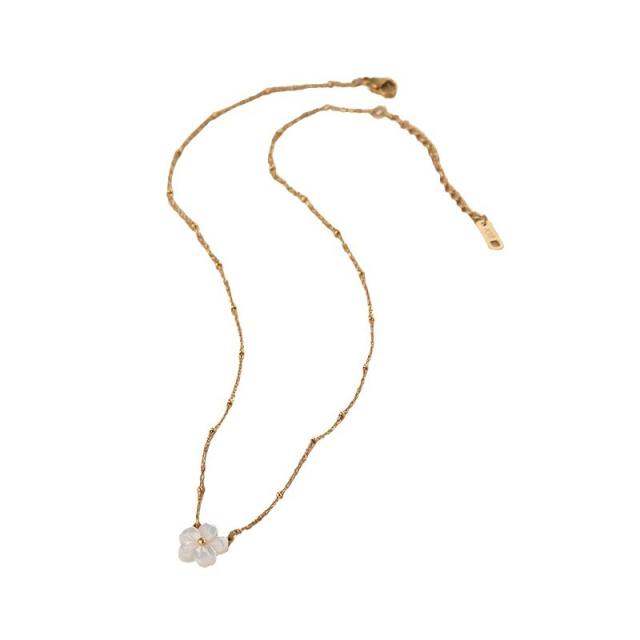 Holiday shell flower stainless steel necklace bracelet rings suit