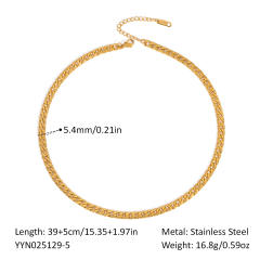 Thick cuban link chain stainless steel necklace bracelet suit DIY charm chain