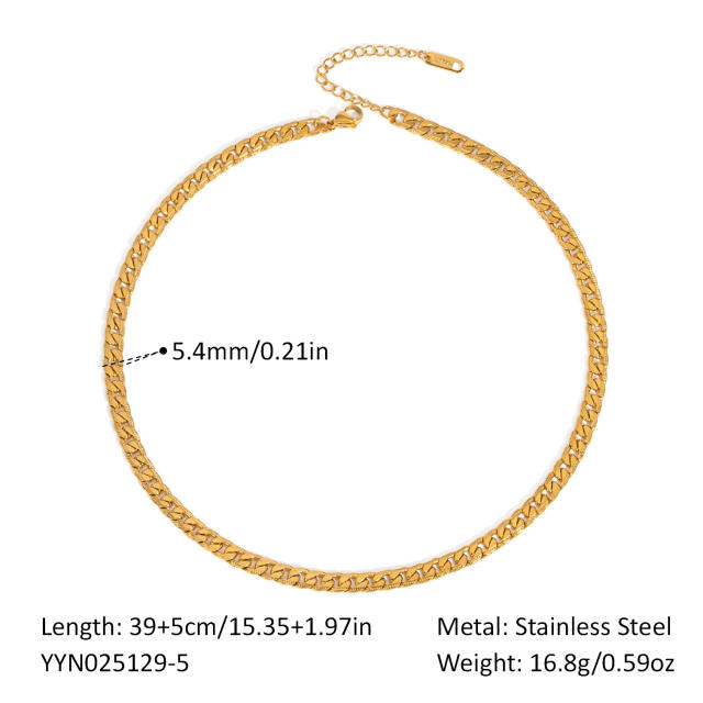 Thick cuban link chain stainless steel necklace bracelet suit DIY charm chain