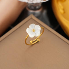 Holiday shell flower stainless steel necklace bracelet rings suit