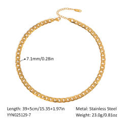 Thick cuban link chain stainless steel necklace bracelet suit DIY charm chain