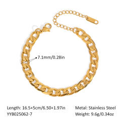 Thick cuban link chain stainless steel necklace bracelet suit DIY charm chain