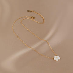Holiday shell flower stainless steel necklace bracelet rings suit