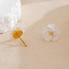 Holiday shell flower stainless steel necklace bracelet rings suit