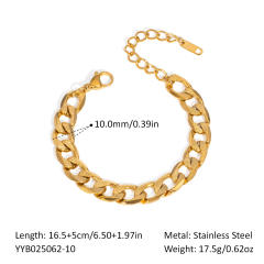 Thick cuban link chain stainless steel necklace bracelet suit DIY charm chain