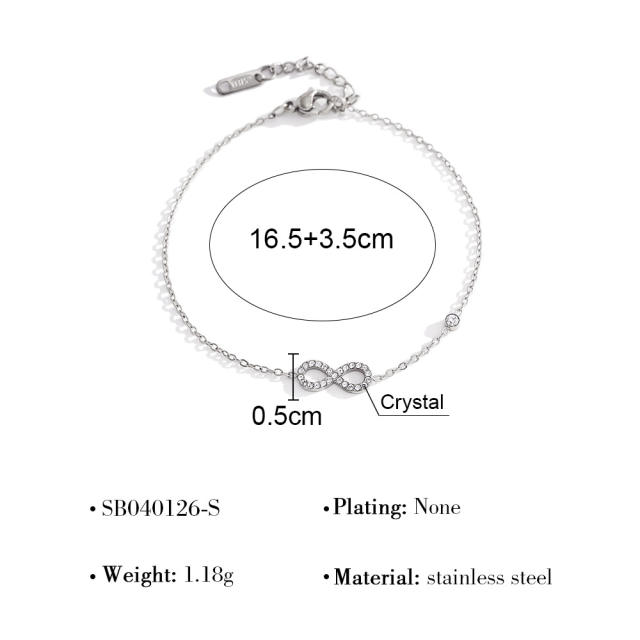Simple hollow four leaf clover flower stainless steel bracelet diamond bracelet