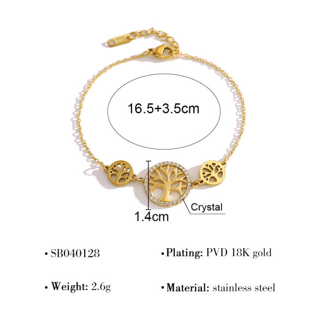 Simple hollow four leaf clover flower stainless steel bracelet diamond bracelet