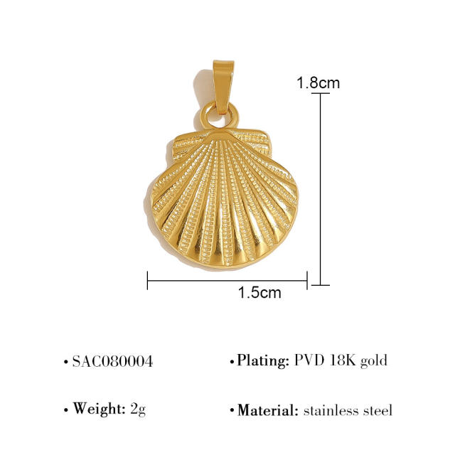 Summer ocean series charm chain DIY necklace for women stainless steel charms