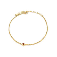 Simple birthstone stainless steel anklet