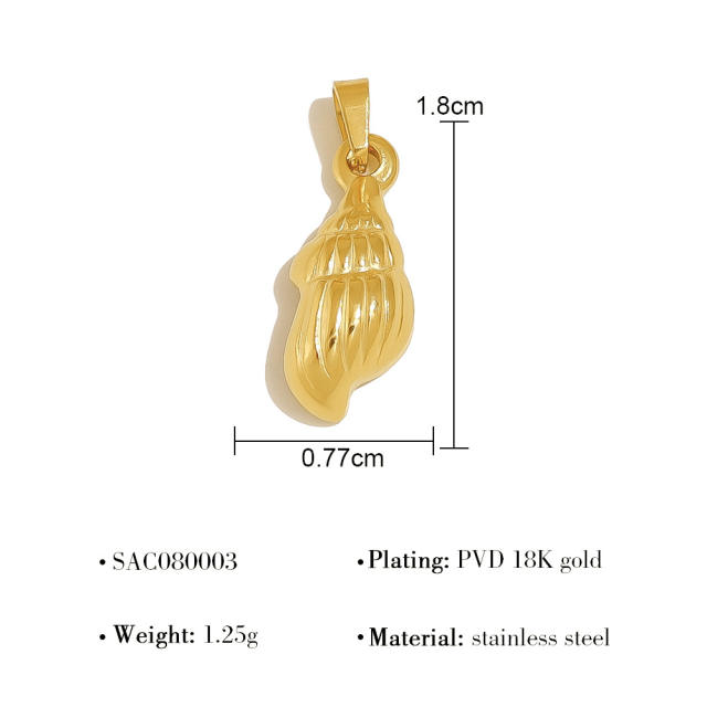 Summer ocean series charm chain DIY necklace for women stainless steel charms
