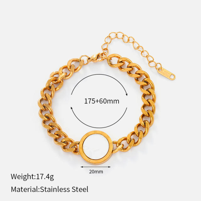 Easy match five petal flower heart clover charm stainless steel bracelet