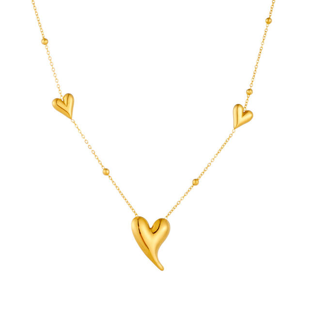 Easy match heart stainless steel necklace choker necklace