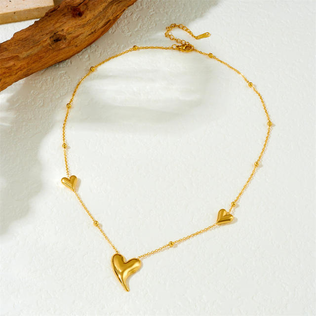 Easy match heart stainless steel necklace choker necklace