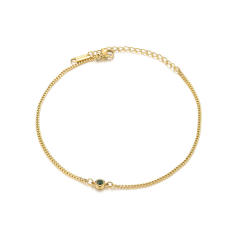 Simple birthstone stainless steel anklet