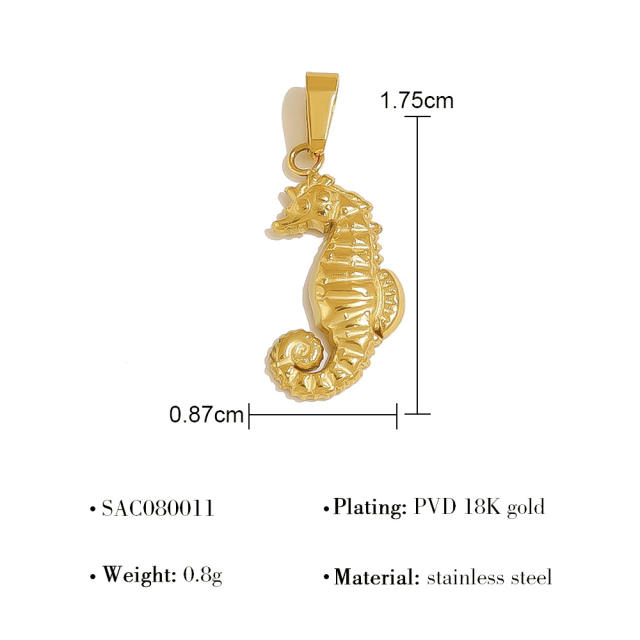 Summer ocean series charm chain DIY necklace for women stainless steel charms