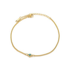 Simple birthstone stainless steel anklet