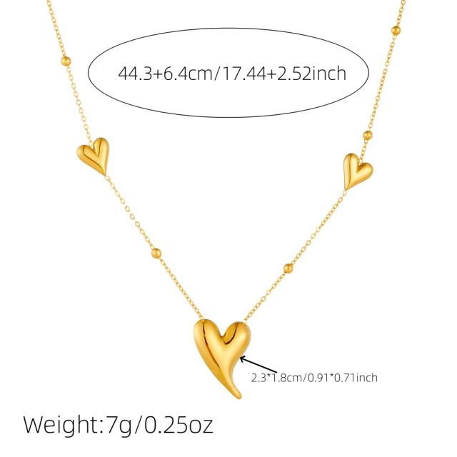 Easy match heart stainless steel necklace choker necklace
