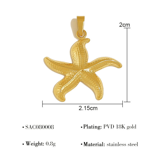 Summer ocean series charm chain DIY necklace for women stainless steel charms