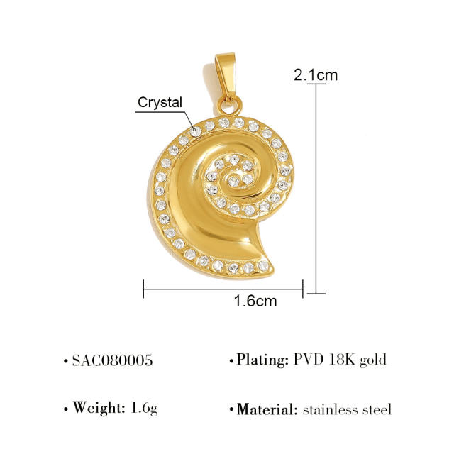 Summer ocean series charm chain DIY necklace for women stainless steel charms